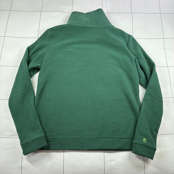 Dudley Stephens Top Women Small Green Park Slope Vello Fleece Turtleneck Preppy - Picture 2 of 8